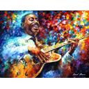 Gallery value USD6900 GEORGE BENSON - PALETTE KNIFE Oil Painting On Canvas By Leonid Afremov